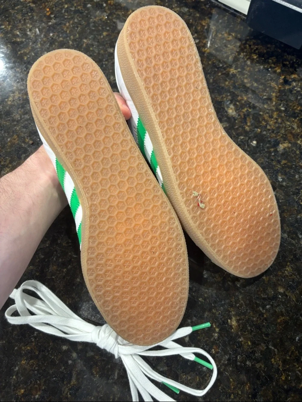 adidas White Low-Top Sneakers with Green Accents